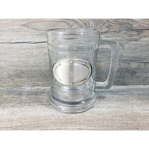 Pewter Things Remembered Mug Clear Glass Seal Name Buck Plate Beer Stein
